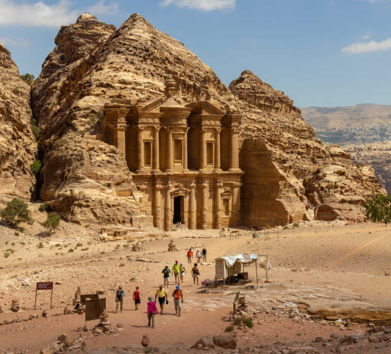 Beautiful view on The Monastery (El Deir) and surroundings. One of the most beautiful facades in Petra, Jordan (Beautiful view on The Monastery (El Deir) and surroundings. One of the most beautiful facades in Petra, Jordan, ASCII, 111 components, 111